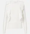 Max Mara Agenzia Knitted Ruffled Top In White