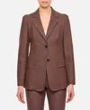 Max Mara Cotton-twill Blazer In Brown