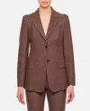 Max Mara Cotton-twill Blazer In Brown