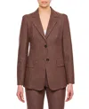 Max Mara Cotton-twill Blazer In Brown