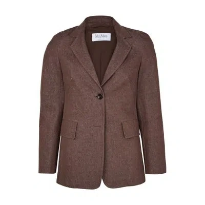 Max Mara Agguati Two Buttons Blazer In Brown