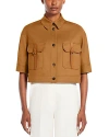 Max Mara Agiate Cropped Utility Shirt In Tobacco