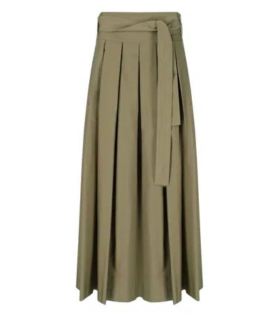 Max Mara Agiate Khaki Skirt In Green