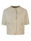 Max Mara Agile Cropped Button-up Jacket In Neutrals