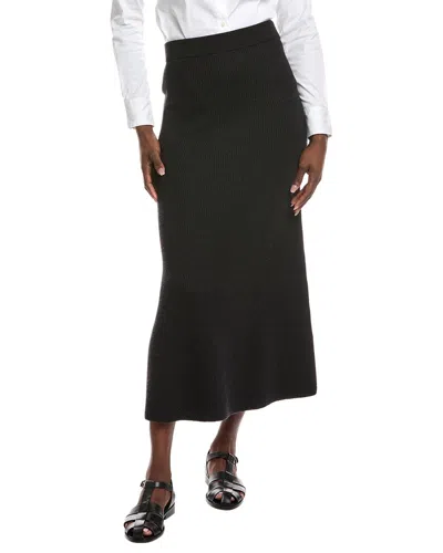 Max Mara Agile Rib Wool Sweater Skirt In Black