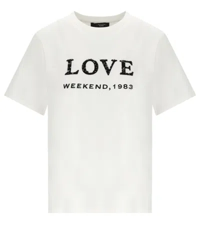 Max Mara Weekend  T-shirt In Jersey With Print In White