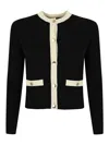 Max Mara Studio Buttoned Crewneck Jacket In Black