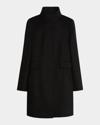 Max Mara Agnese Single-breasted Wool-blend Coat In Black