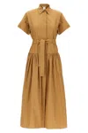 Max Mara Agoraio Belted Eyelet-embellished Cotton-poplin Midi Shirt Dress