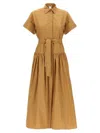 Max Mara Agoraio Cotton Poplin Shirt Dress In Brown