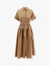 Max Mara Agoraio Belted Eyelet-embellished Cotton-poplin Midi Shirt Dress