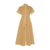 Max Mara Agoraio Cotton Poplin Shirt Dress In Brown
