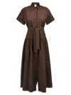 Max Mara Womens Agoraio Short-sleeves Cotton-poplin Maxi Dress Coffee