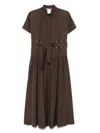 Max Mara Womens Agoraio Short-sleeves Cotton-poplin Maxi Dress Coffee In Brown