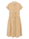 Max Mara Agoraio Cotton Poplin Shirt Dress In Neutrals