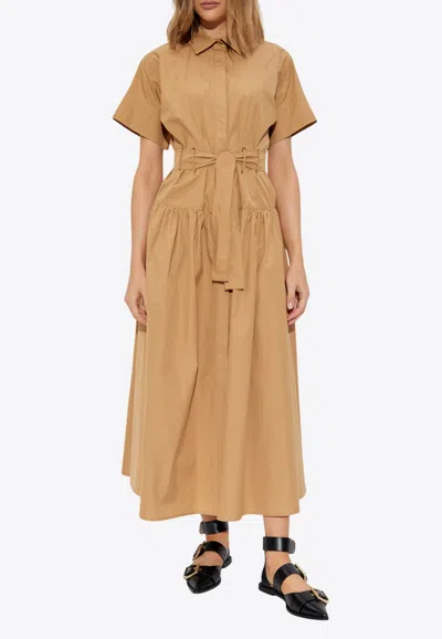 Max Mara Agoraio Midi Shirt Dress In Nude