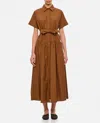 Max Mara Agoraio Popeline Dress In Brown