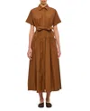 Max Mara Agoraio Popeline Dress In Brown