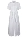 Max Mara Agoraio Cotton Chemisier Dress In Bianco Ottico