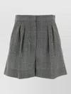 Max Mara Embroidered Wool Agoraio Checked Mini Shorts In Multi