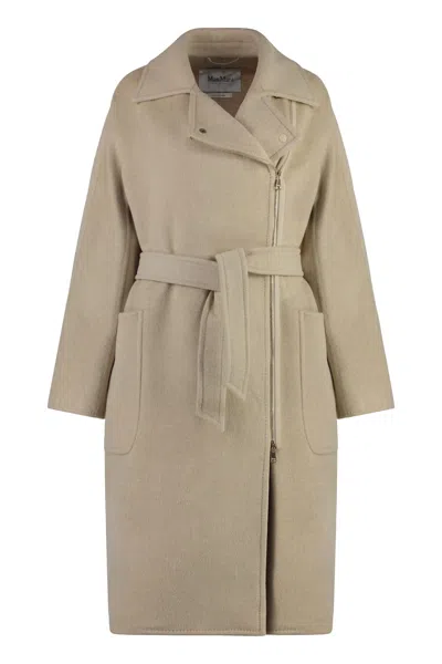 Max Mara Agosto Wool Coat In Beige