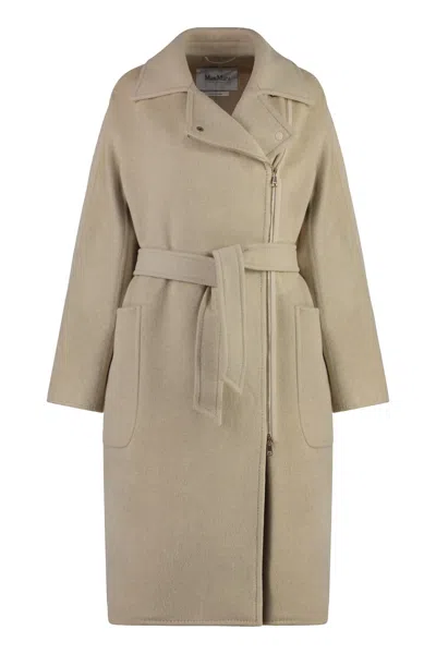 Max Mara Agosto Wool Coat In Neutral