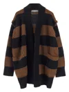 Max Mara Agre Striped Cardigan In Black