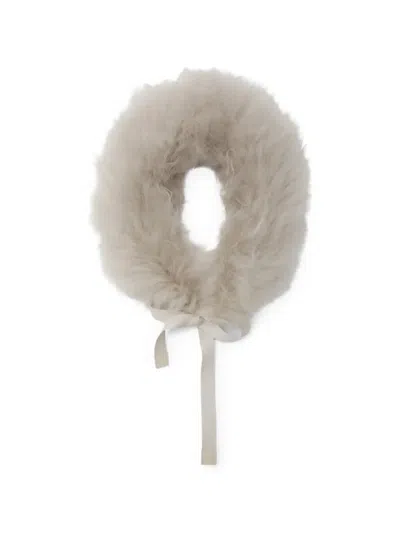 Max Mara Agreste Shearling Collar In Gray