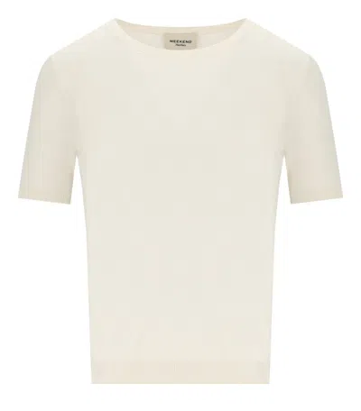 Max Mara Agro Ecru Top In White