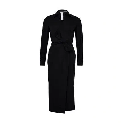 Max Mara Agrume Cotton Poplin Shirt Dress In Black