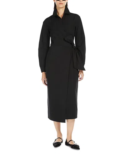Max Mara Agrume Long Sleeve Wrap Dress In Black
