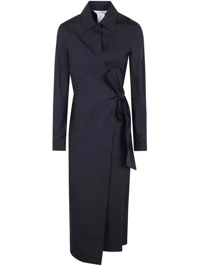 Max Mara Agrume Popeline Long Dress In Black
