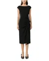 Max Mara Aia Black Lightweight Cady Dress In Black