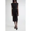 Max Mara Aia Black Lightweight Cady Dress In Black