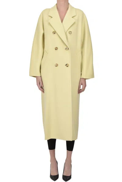 Max Mara Aia Oversized Double Breasted Coat In Yellow