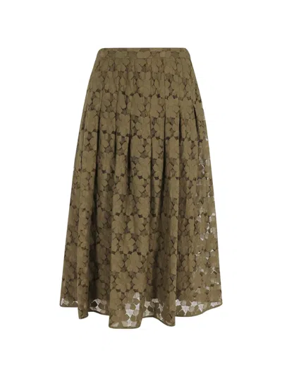 Max Mara Airone Midi Skirt In Brown