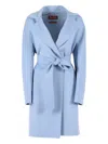 Max Mara Ajaccio Belted Coat In Blue