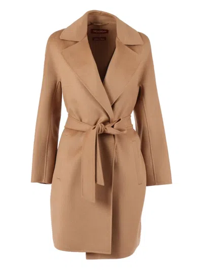 Max Mara Ajaccio Tie-waist Coat In Brown