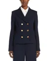 Max Mara Lapel Long-sleeved Suit Coat In Ultramarin