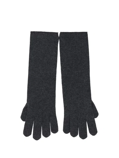 Max Mara Alaggio Gloves In Grey