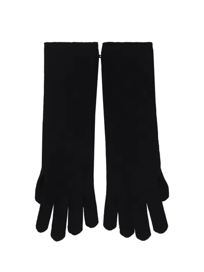 Max Mara Alaggio Gloves In Nero