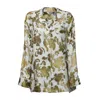 Max Mara Alan Pajama Shirt In Gold Printed Silk In Yellow
