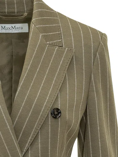 Max Mara Albalta Knit Blazer Jacket In Fondo Khaki
