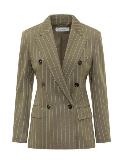 Max Mara Albalta Knit Blazer Jacket In Green