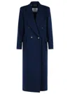 Max Mara 'albania' Virgin Wool Blend Coat In Blue