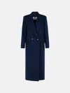 Max Mara 'albania' Blue Virgin Wool Blend Coat