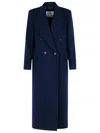 Max Mara 'albania' Virgin Wool Blend Coat In Midnight Blu