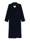 Max Mara Long Wool Cashmere Coat With Notched Lapels