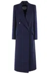 Max Mara Albania1234 Wool And Cashmere Long Coat In Midnight Blu