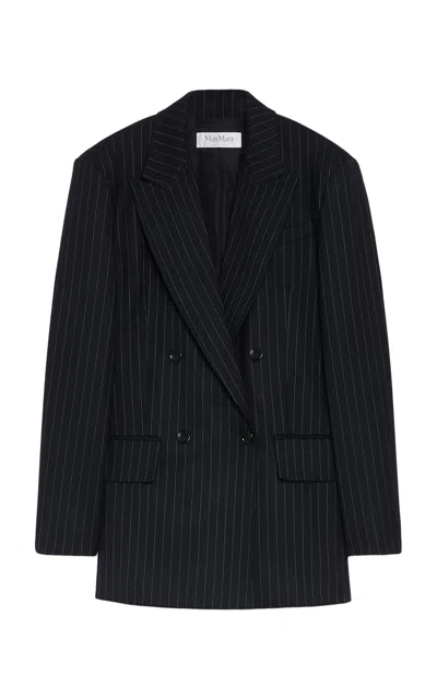 Max Mara Albany Stretch-wool Blazer In Navy